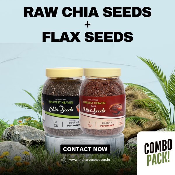 Combo Pack of 400g Each – Raw Chia Seeds & Flax Seeds