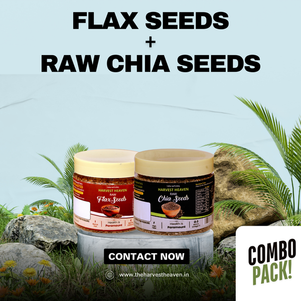 Combo Pack of 200g Each  - Flax Seeds And Raw Chia Seeds
