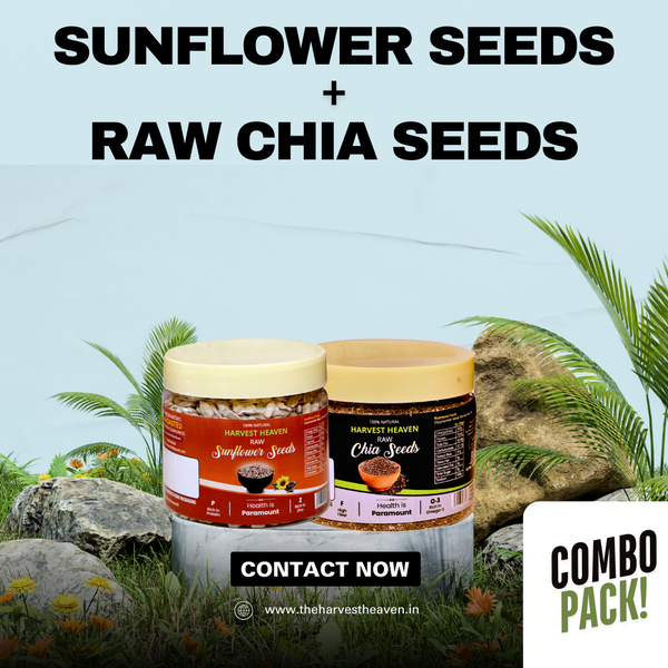 Combo Pack of 200g Each - Sunflower Seeds and Raw Chia Seeds