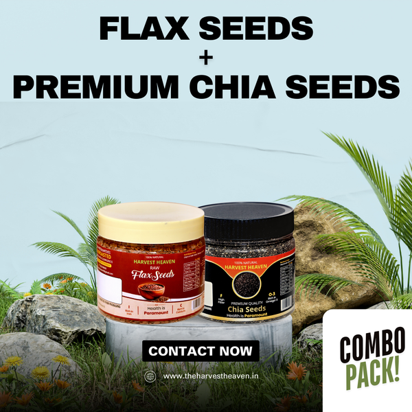 Combo Pack of 200g Each -  Flax Seeds And Premium Chia Seeds
